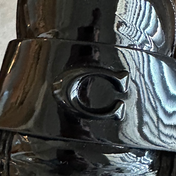 Coach Women's Patent Leather Leah Loafer Black Size 7.5 - Picture 9 of 11